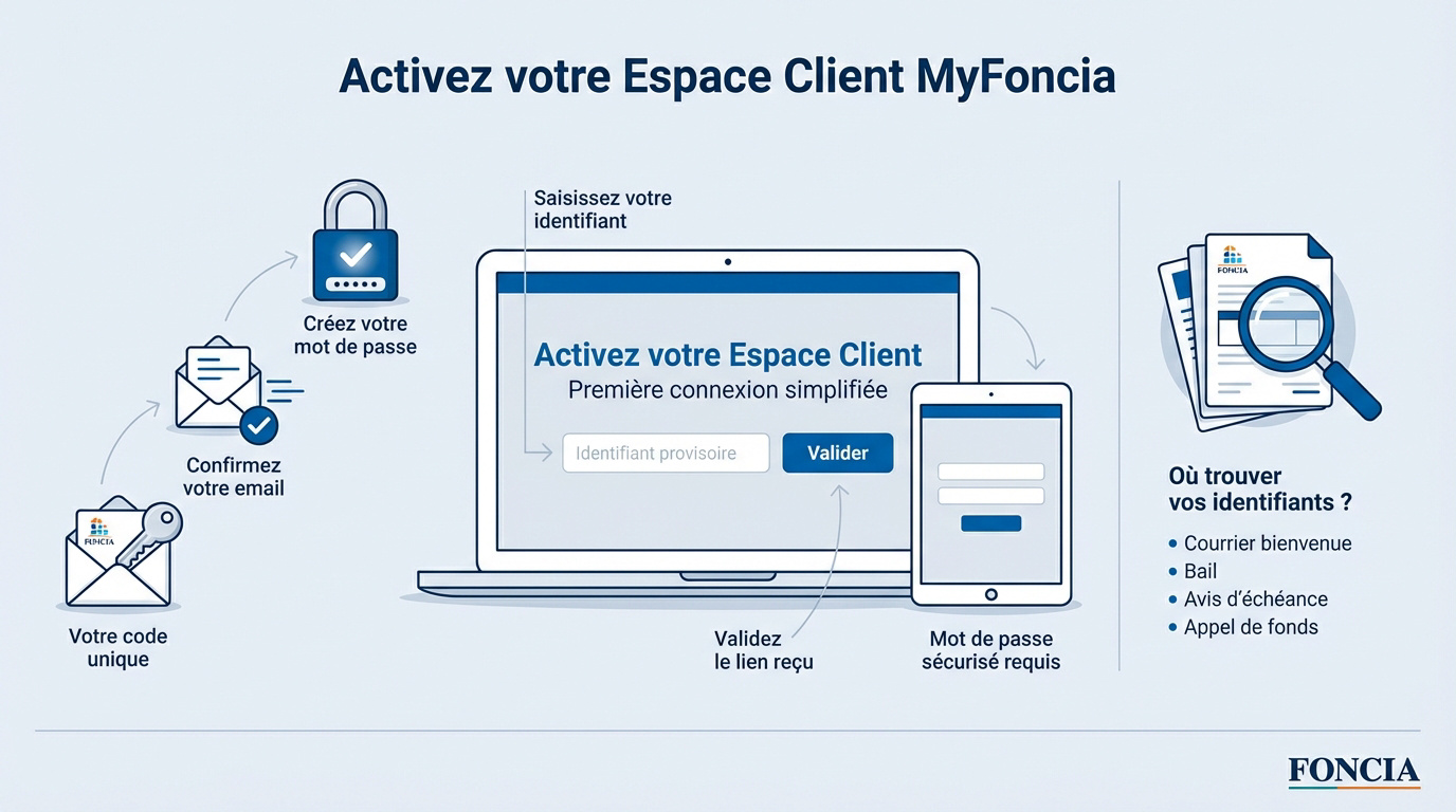 Guide d'activation de l'espace client MyFoncia sur ordinateur et smartphone