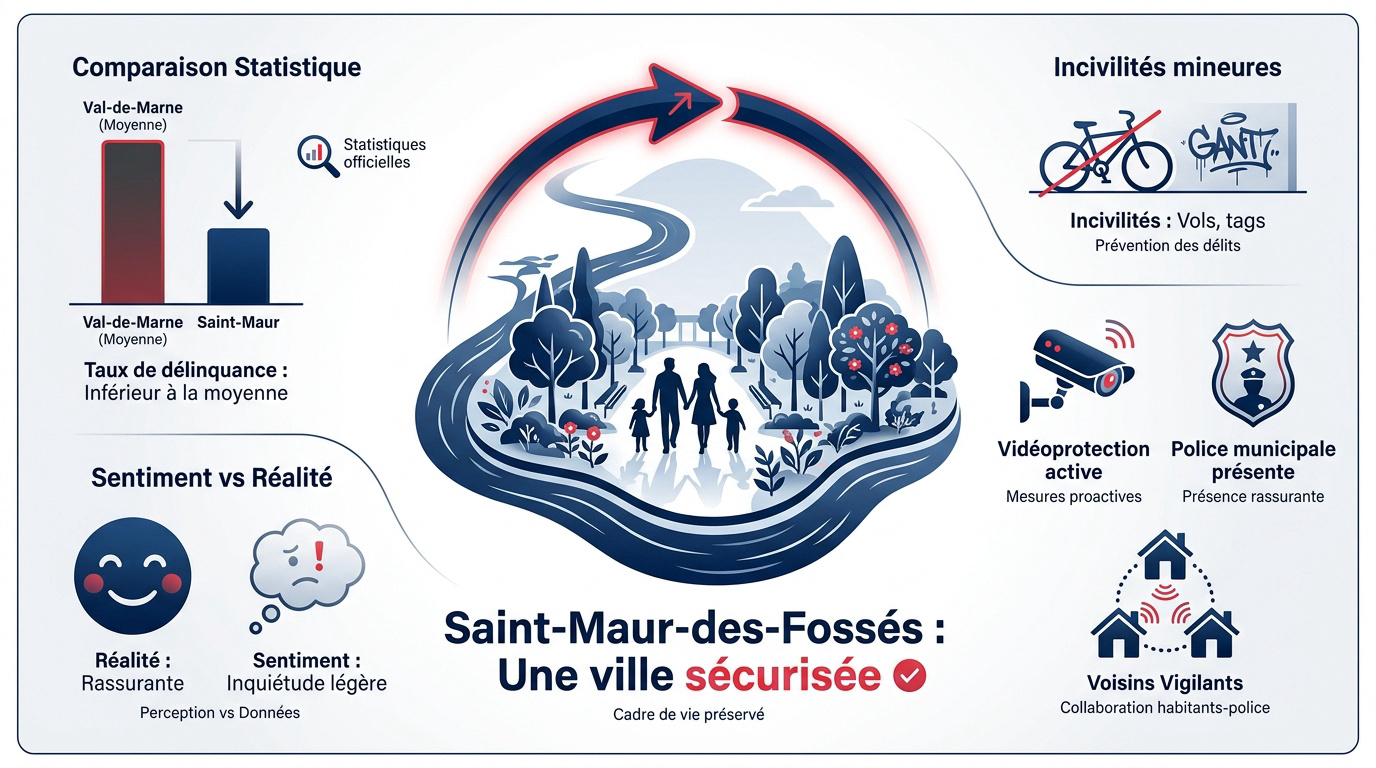 Vue paisible des bords de Marne à Saint-Maur-des-Fossés illustrant la sécurité de la ville