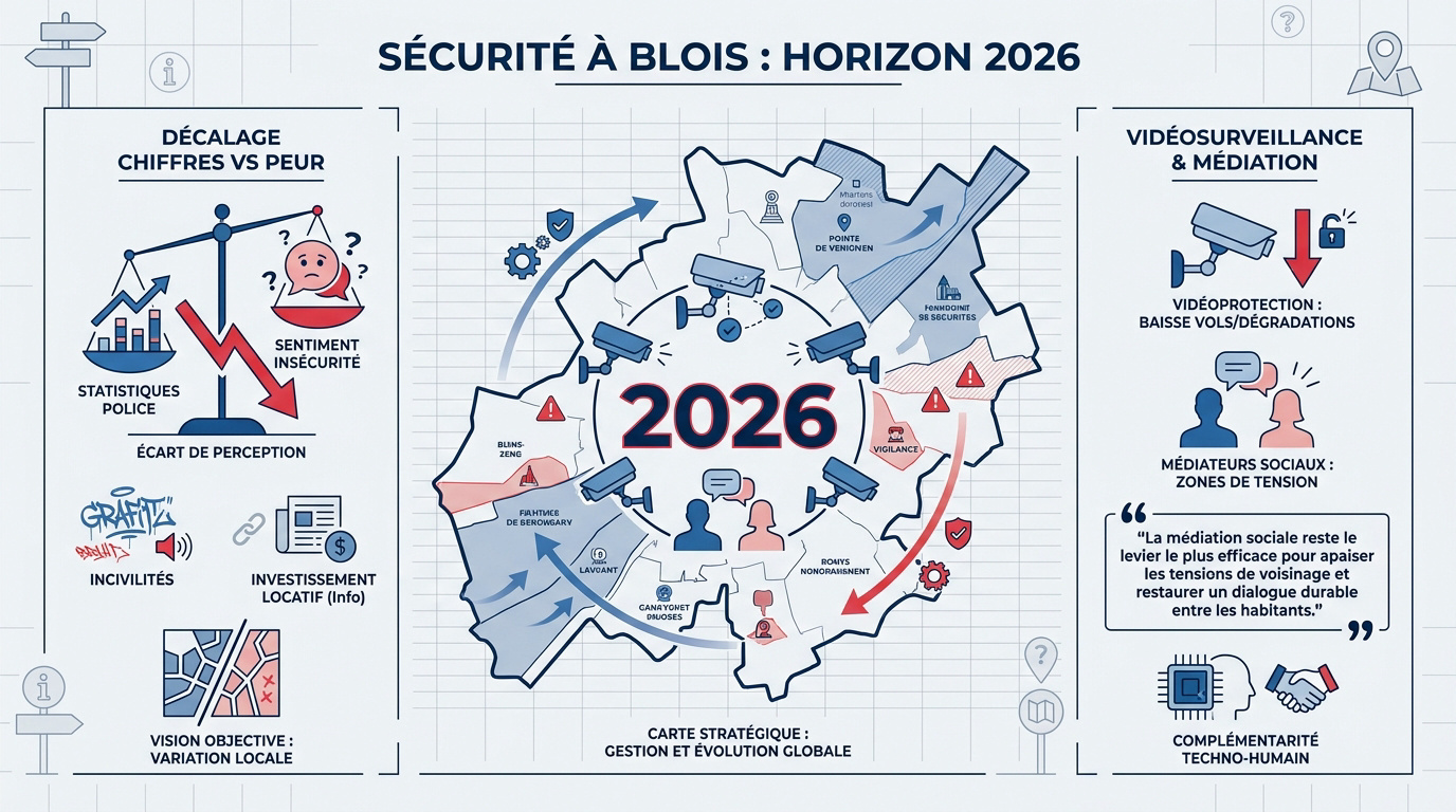 Vue urbaine de Blois illustrant la sécurité et la sérénité en 2026