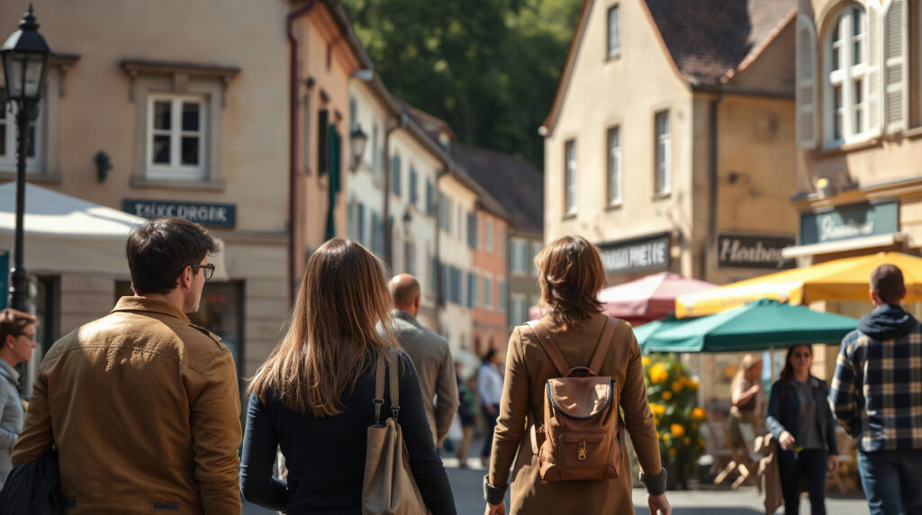 Grands ensembles du quartier Biollay à Chambéry vus depuis la rue
