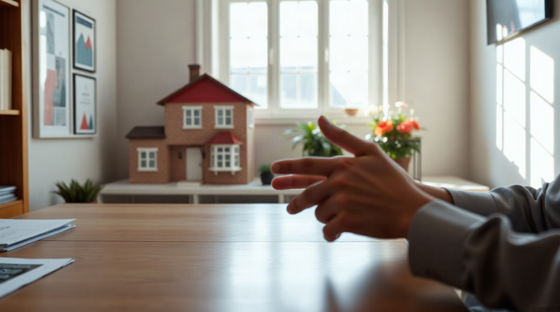 Locataire en train d'examiner un document de bail avec un gestionnaire immobilier