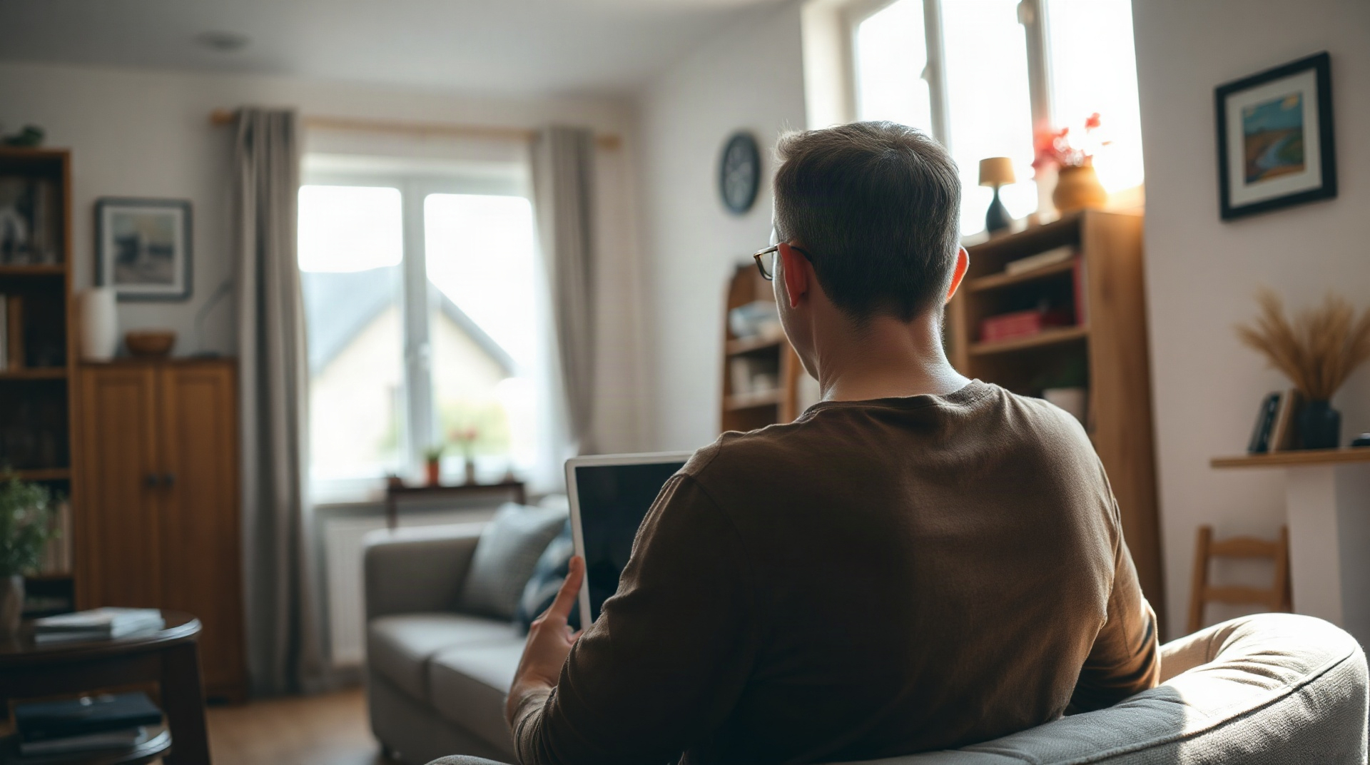 Propriétaire vérifiant ses charges locatives sur tablette