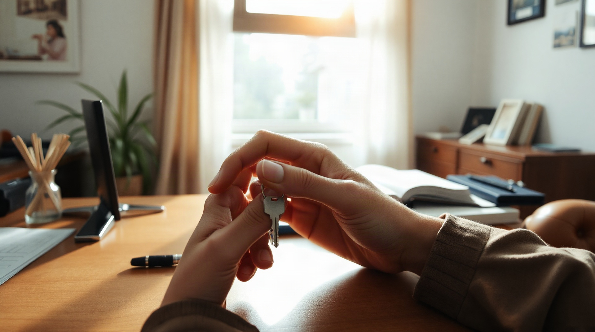 Trousseau de clés d'appartement posé sur un contrat de bail